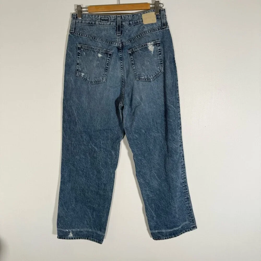 Adriano Goldschmied Knoxx High Rise Baggy Boyfriend Distressed 100% Cotton 28R - Picture 2 of 13